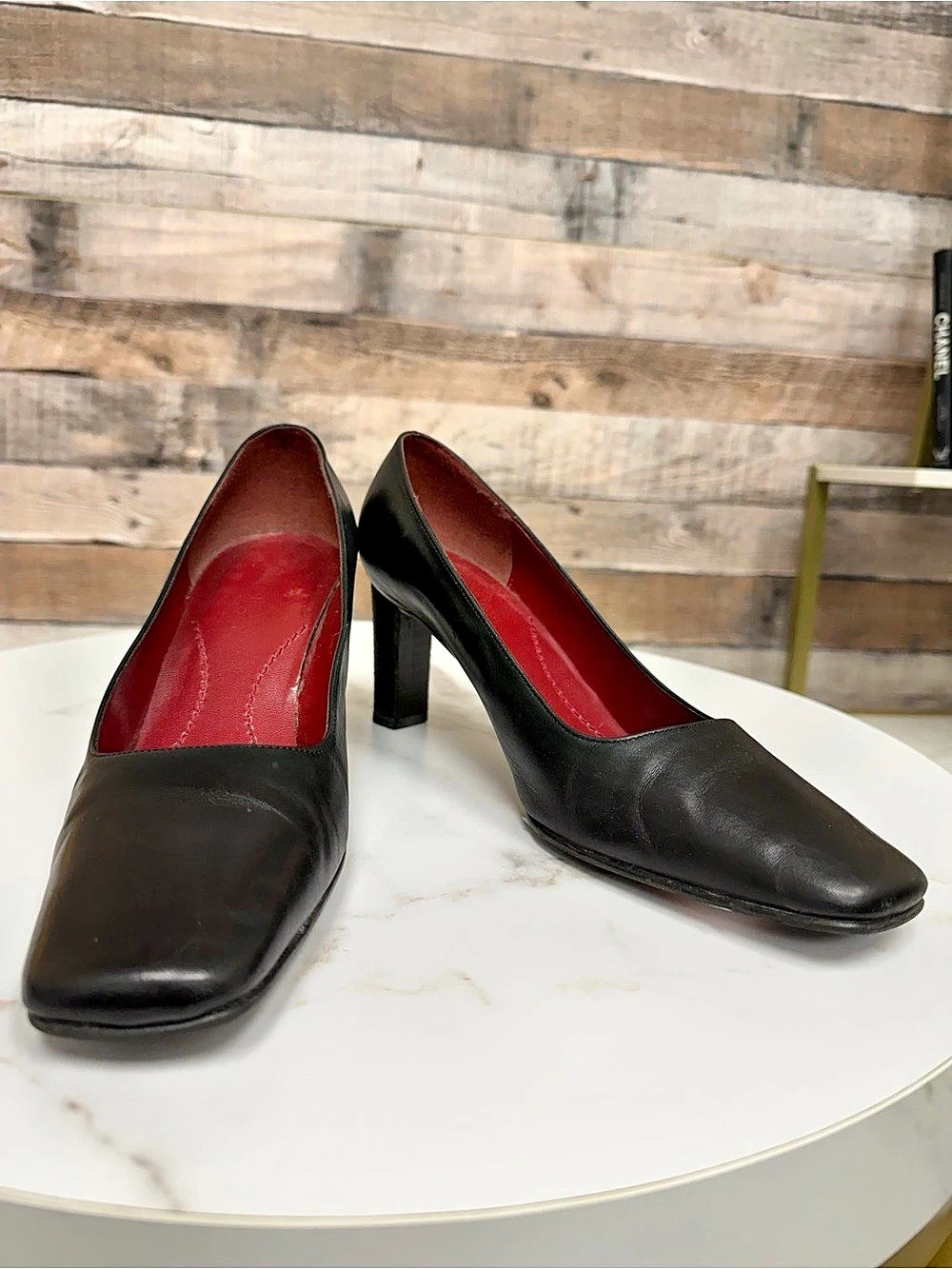 Ralph Lauren Black Leather Pumps 8.5w